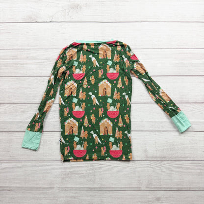 Kiki + Lulu Holiday Pajama Set Gingerbread House Print 7-8