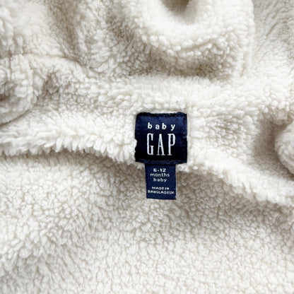 Baby Gap Sherpa Lined Hooded Vest Denim Chambray Blue 6-12 Months