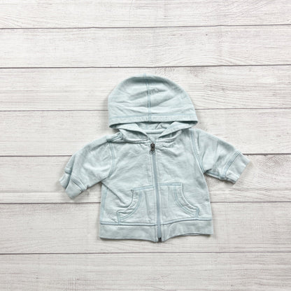 Moon And Back By Hanna Andersson Blue Baby Hooded Zip Up Sweatshirt 0-3 Months