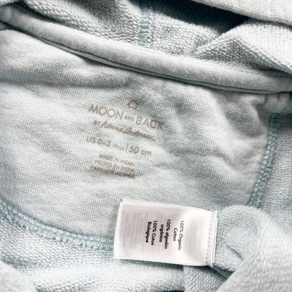 Moon And Back By Hanna Andersson Blue Baby Hooded Zip Up Sweatshirt 0-3 Months
