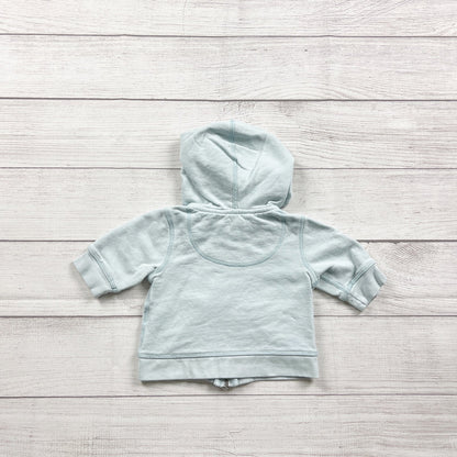 Moon And Back By Hanna Andersson Blue Baby Hooded Zip Up Sweatshirt 0-3 Months