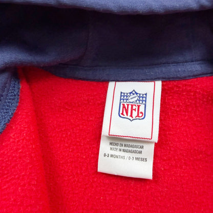 NFL New England Patriots Fleece Baby Footed Coverall Hoodie Romper 0-3 Months