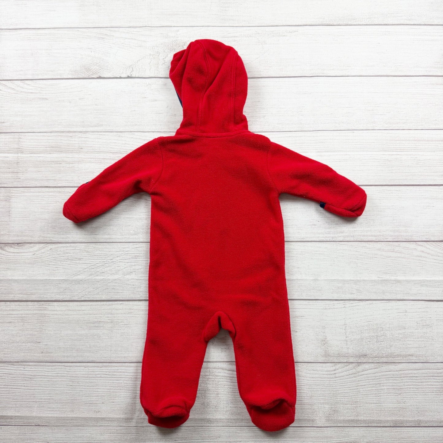 NFL New England Patriots Fleece Baby Footed Coverall Hoodie Romper 0-3 Months