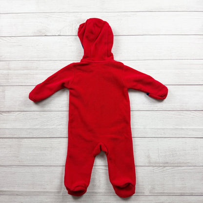 NFL New England Patriots Fleece Baby Footed Coverall Hoodie Romper 0-3 Months