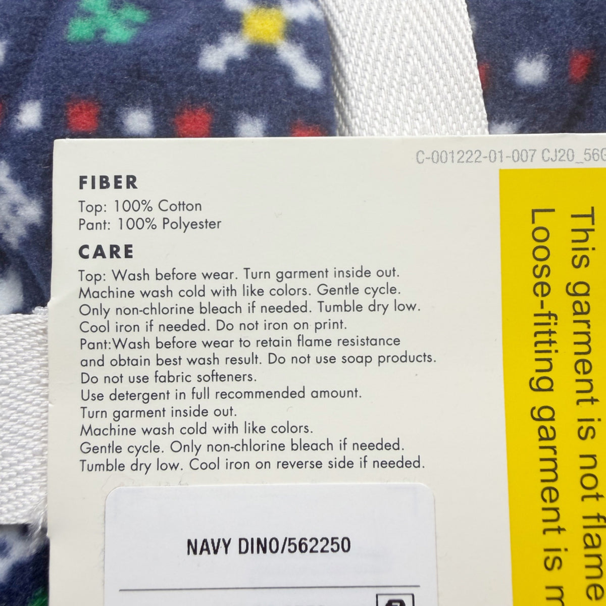 Cat & Jack Long Sleeve Pajama Set Navy Snow Dino Graphic 2 Piece NWT 9-12 Months