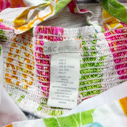 C&C California Kids Girls Pineapple Print Handkerchief Hem Summer Dress 7