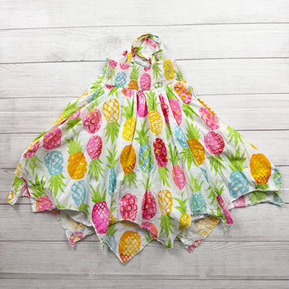 C&C California Kids Girls Pineapple Print Handkerchief Hem Summer Dress 7