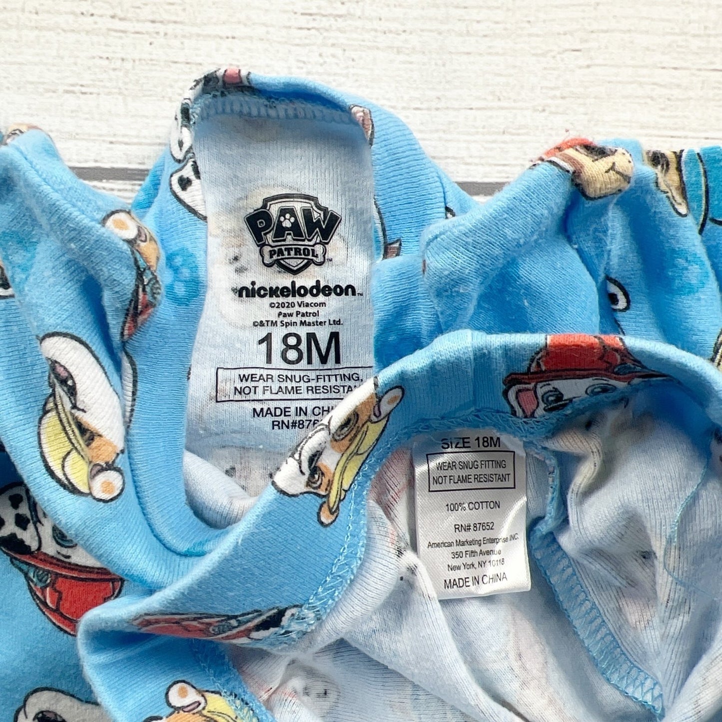 PAW Patrol Pajama Set Toddler 2 Piece Nickelodeon PJs 12-18 Months
