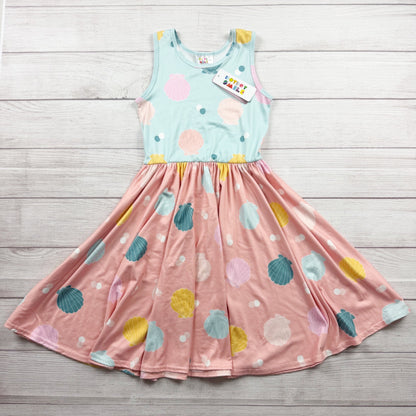Dot Dot Smile DDS Sleeveless Seashell Print Dress Multicolor NWT 8-10