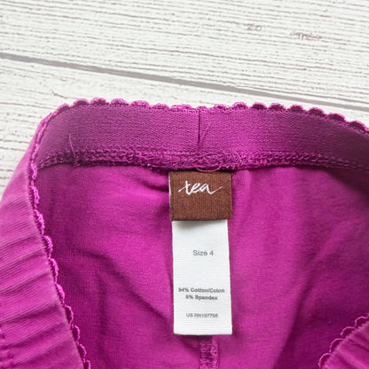 Tea Collection Capri Girls Purple Leggings Stretchy Waist Comfortable Fit 4