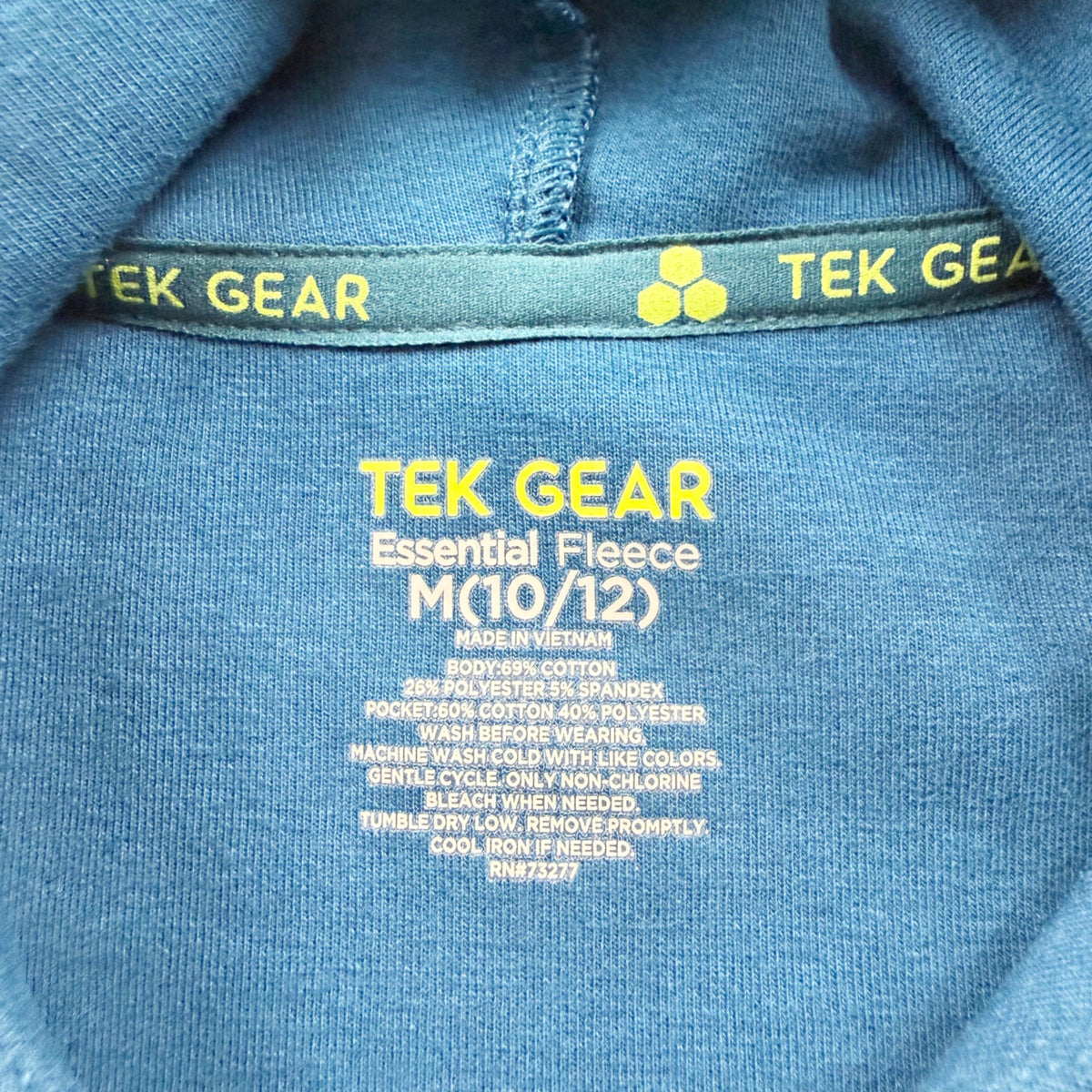 Tek Gear Boys Essential Fleece Hoodie Blue Comfortable Sweatshirt NWT M 10-12