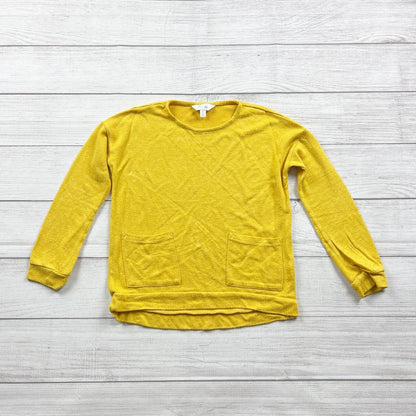 Rumi & Ryder Girls Yellow Long Sleeve Pocket Tunic Sweater S 6-7