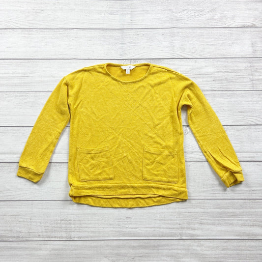 Rumi & Ryder Girls Yellow Long Sleeve Pocket Tunic Sweater S 6-7