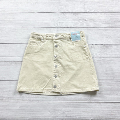 Cat & Jack Girls Corduroy Button-Front Skirt Cream NWT L 10-12