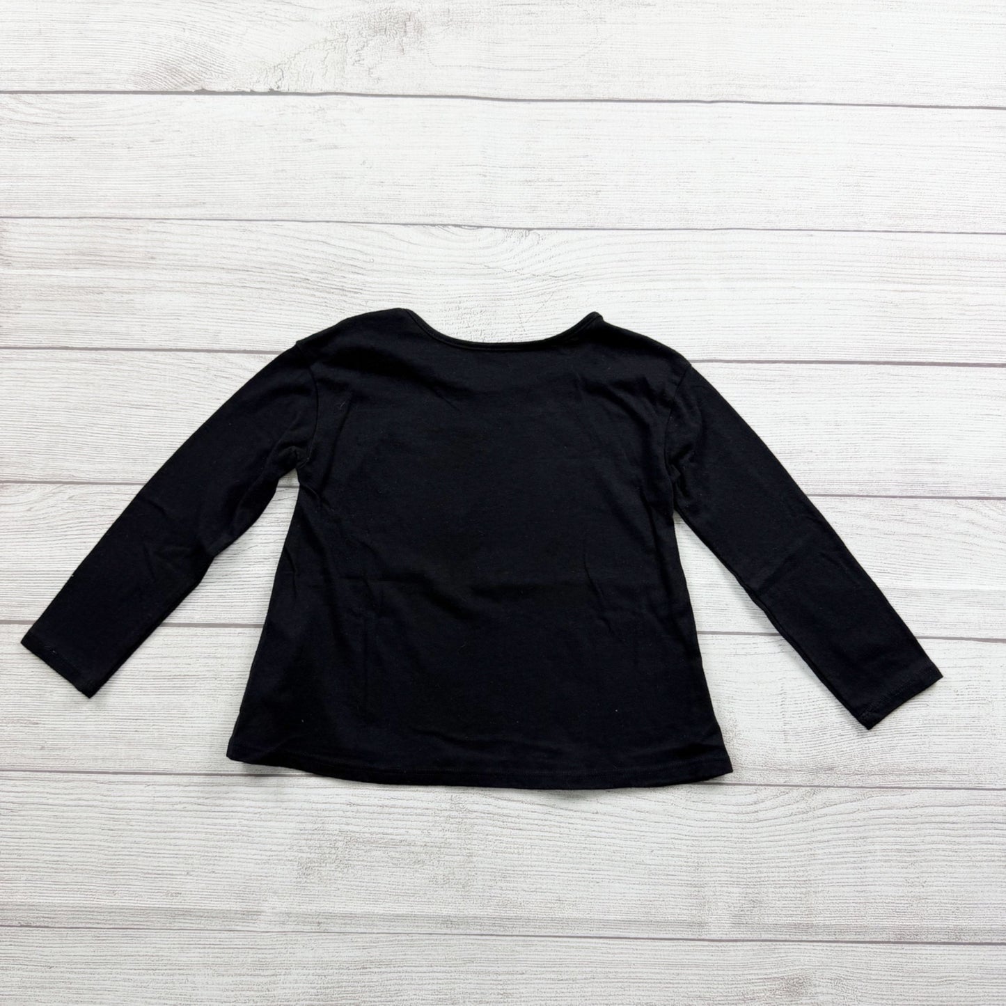 The Children's Place Girls Long Sleeve Shirt Black Plaid Heart Floral Graphic 3T