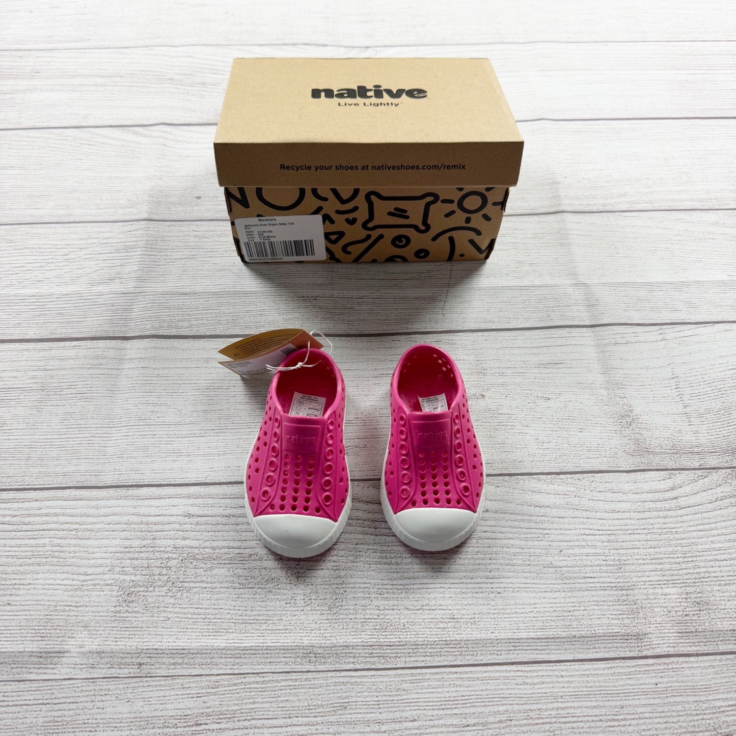 Native Jefferson Shoes Toddler Pink Slip-On Lightweight Shoes NIB NWT 4