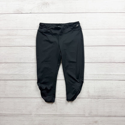 New Balance Girls Cropped Black Workout Leggings Lightweight Comfort M 7-8
