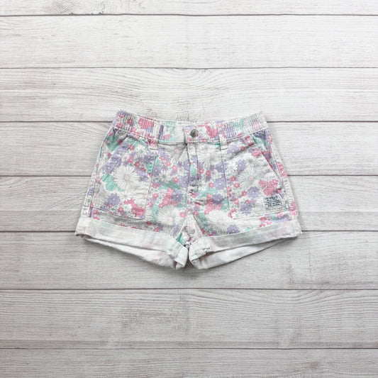 Levi’s Girls High Rise Denim Shorts Floral Print Cuffed Jean Shorts Pastel 12