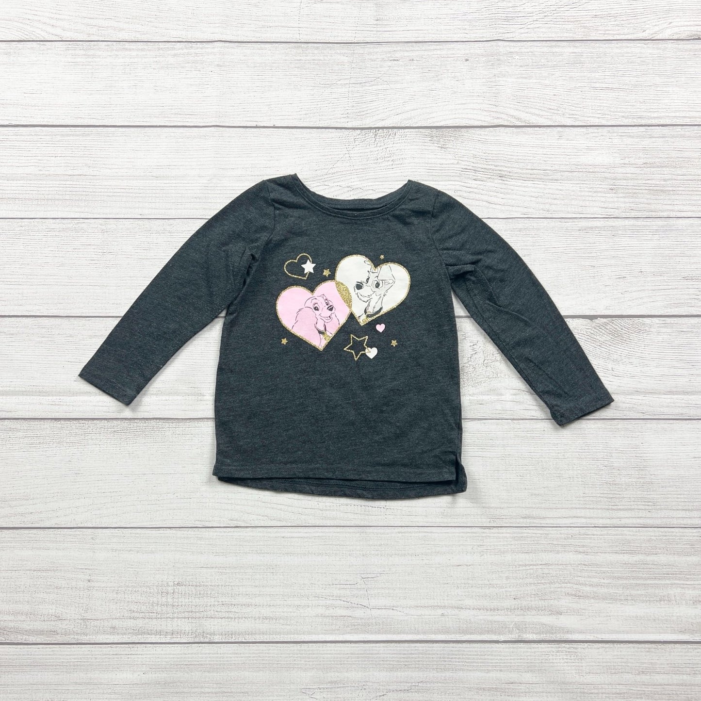 Disney Jumping Beans Lady and the Tramp Shirt Heart Graphic Top 18-24 Months