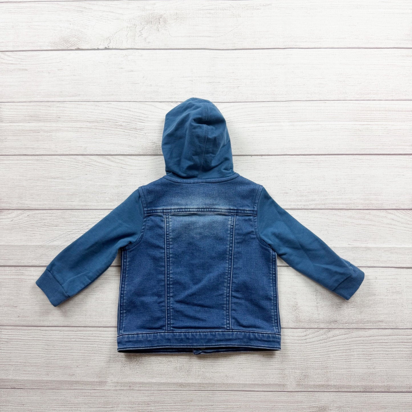 First Impressions Baby Denim Hoodie Jacket Blue Lightweight 12-18 Months