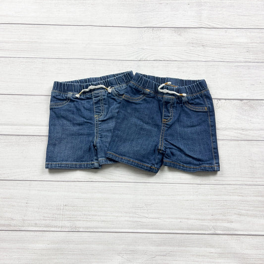 Jumping Beans Toddler Boys 2 Pair Bundle Denim Shorts 12-18 months