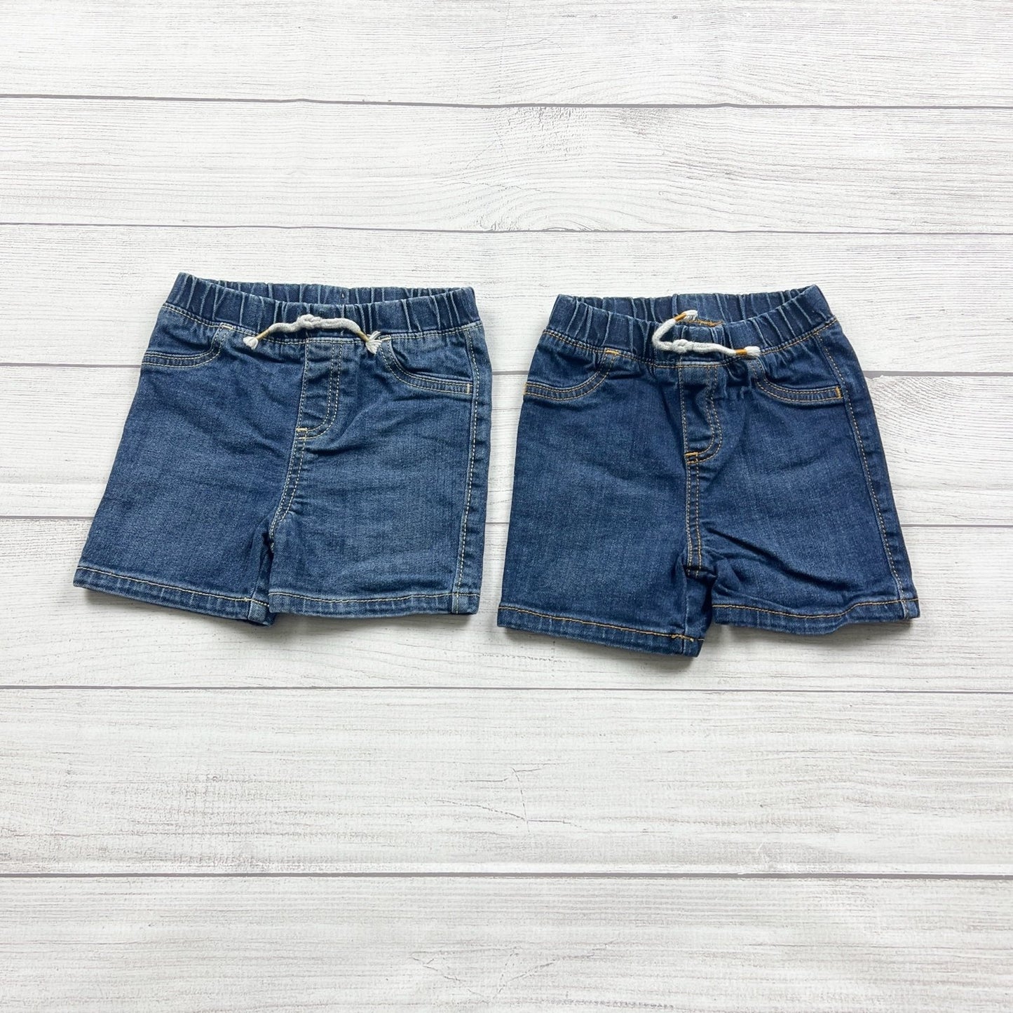 Jumping Beans Toddler Boys 2 Pair Bundle Denim Shorts 12-18 months