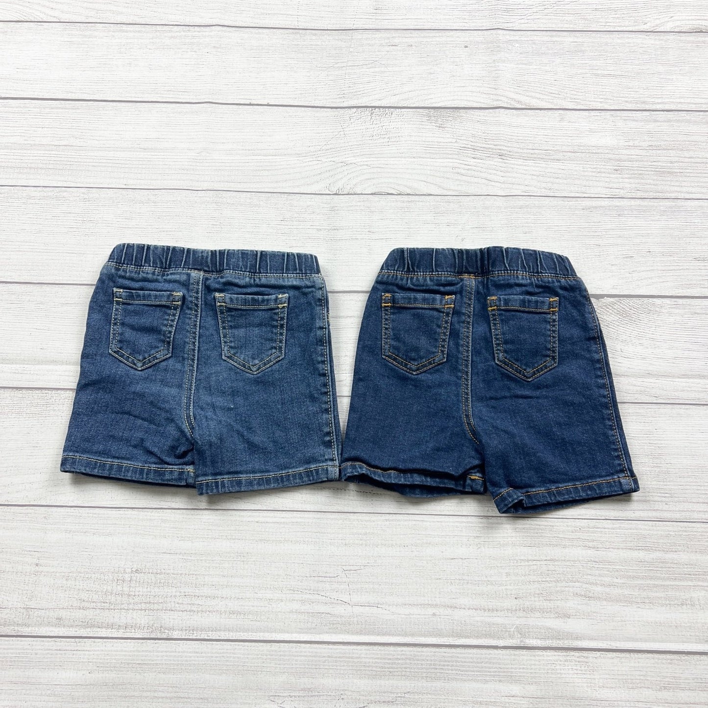 Jumping Beans Toddler Boys 2 Pair Bundle Denim Shorts 12-18 months