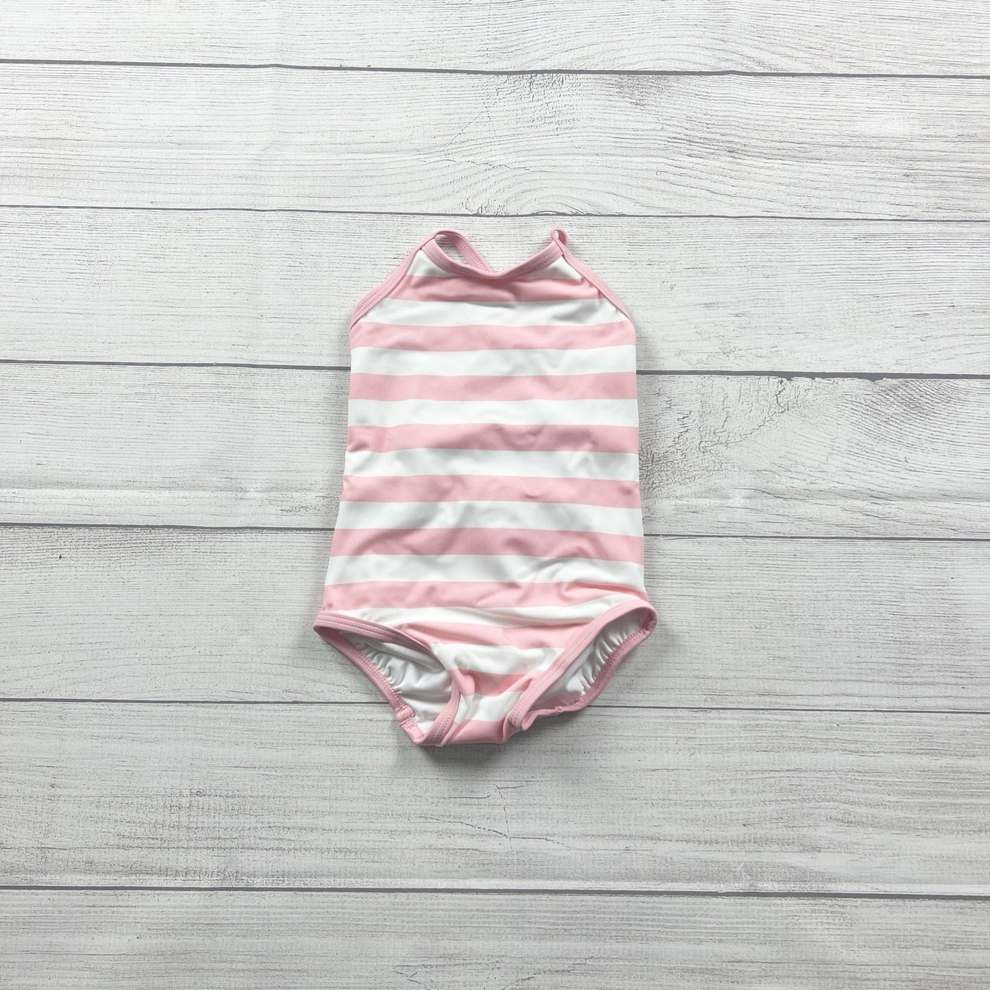 Hanna Andersson Toddler Girl One Piece Swimsuit Pink Striped NEW 18-24 Months