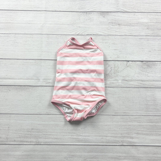 Hanna Andersson Toddler Girl One Piece Swimsuit Pink Striped NEW 18-24 Months
