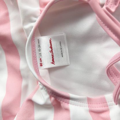 Hanna Andersson Toddler Girl One Piece Swimsuit Pink Striped NEW 18-24 Months
