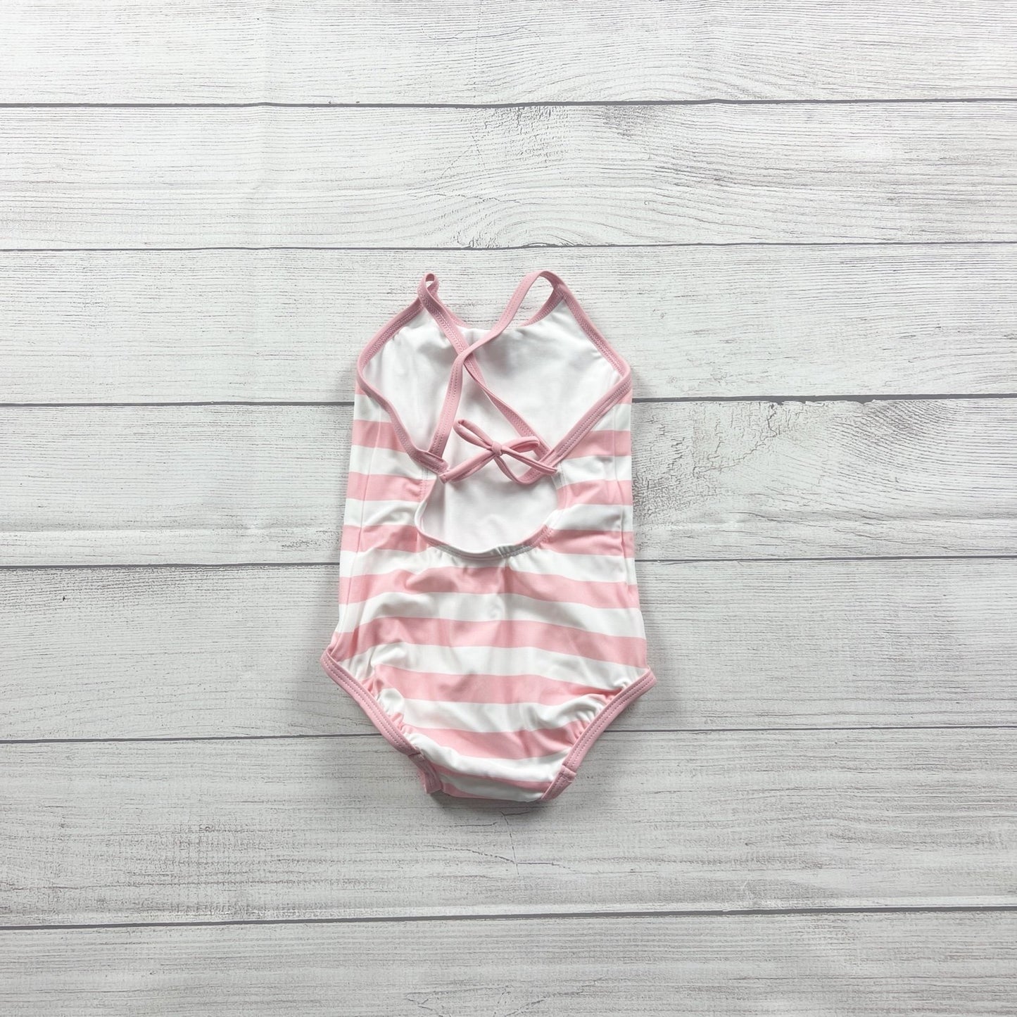 Hanna Andersson Toddler Girl One Piece Swimsuit Pink Striped NEW 18-24 Months