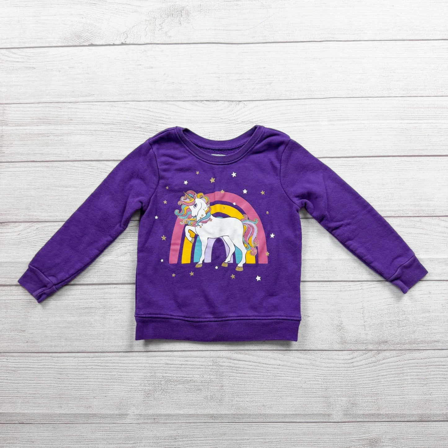 Garanimals Girls Purple Unicorn Long Sleeve Shirt Toddler Top 3T