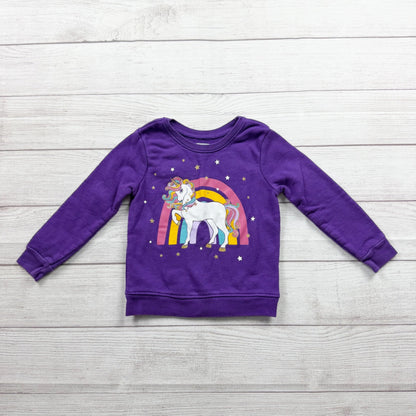 Garanimals Girls Purple Unicorn Long Sleeve Shirt Toddler Top 3T