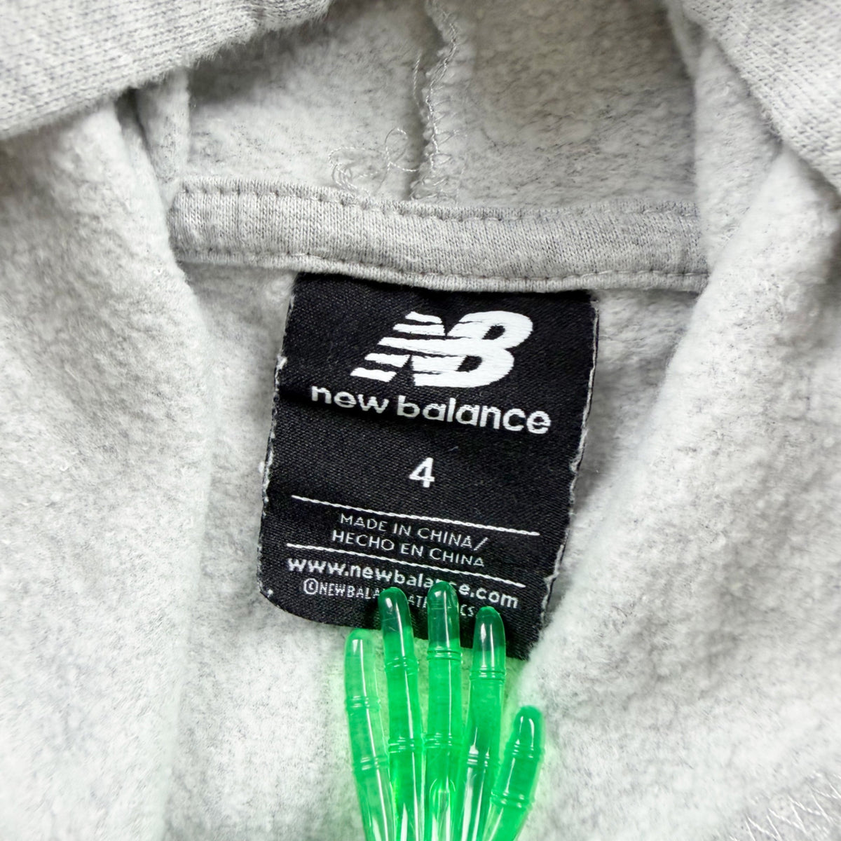 New Balance Grey Pullover Hoodie Kangaroo Pocket Kids Casual Style 4