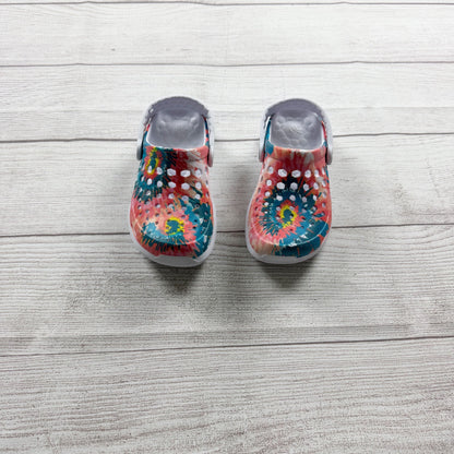 Joybees Kids Clogs Tie Dye Multi Color Slip-On Sandals Lightweight 10-11