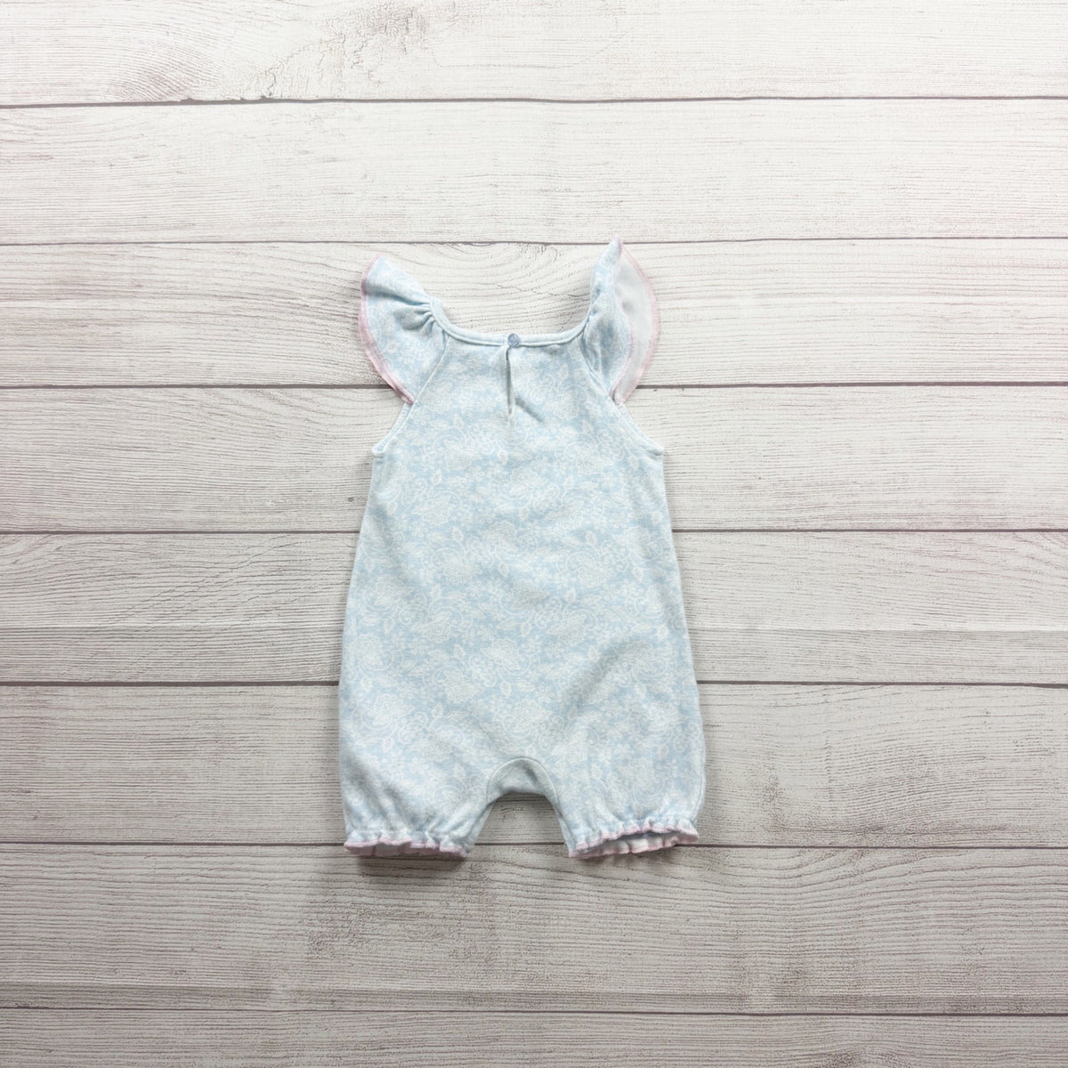 Baby Starters Mamas Little Bestie Blue Sleeveless Romper Infant Girls 9-12 Months
