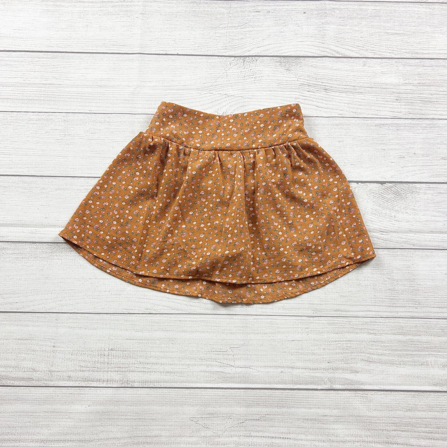 Speechless Girls Skort Brown Floral Skirt Shorts Smocked Waist 7