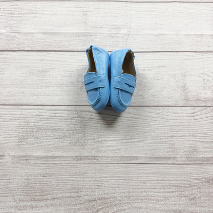 Janie And Jack Baby Blue Faux Leather Moccasins Loafers 6-12 Months