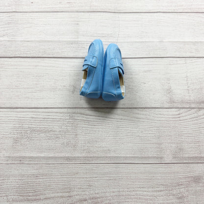 Janie And Jack Baby Blue Faux Leather Moccasins Loafers 6-12 Months