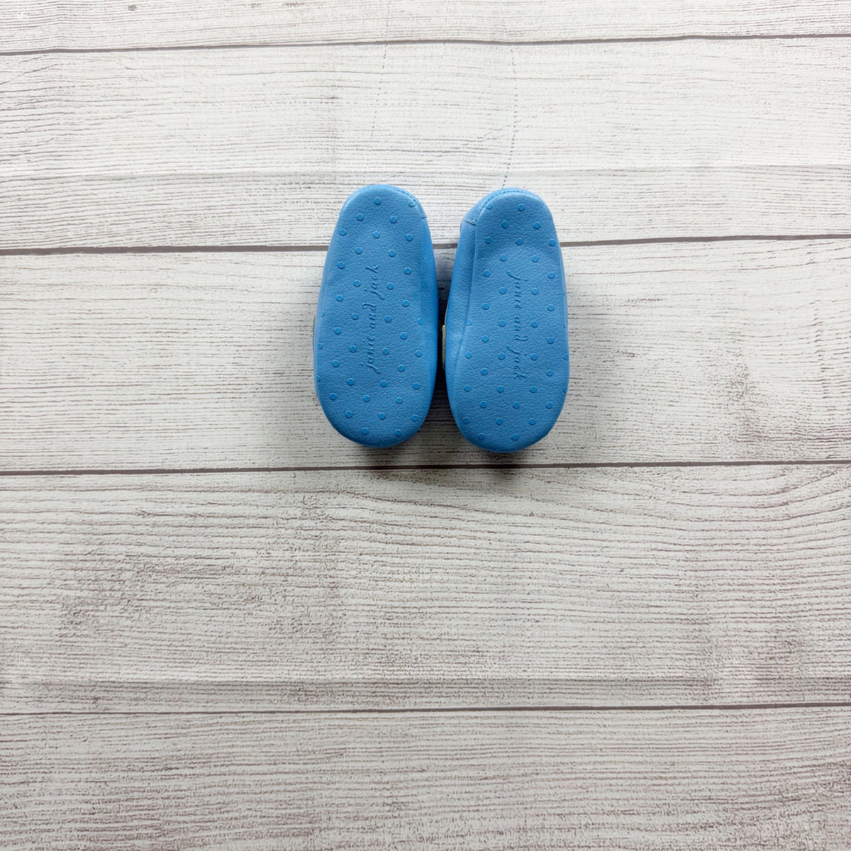 Janie And Jack Baby Blue Faux Leather Moccasins Loafers 6-12 Months