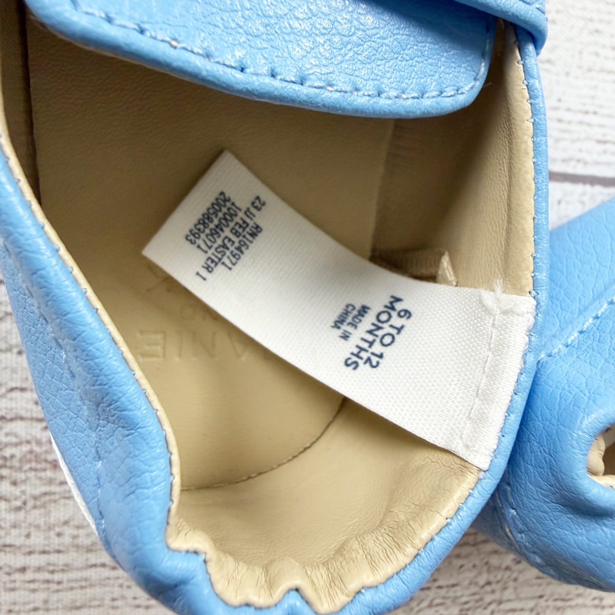 Janie And Jack Baby Blue Faux Leather Moccasins Loafers 6-12 Months