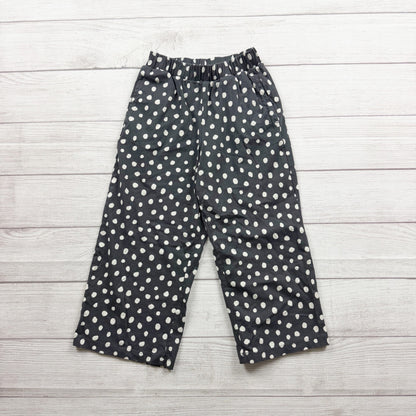 Hanna Andersson Polka Dot Girls Wide Leg Pants Black White S 6-7
