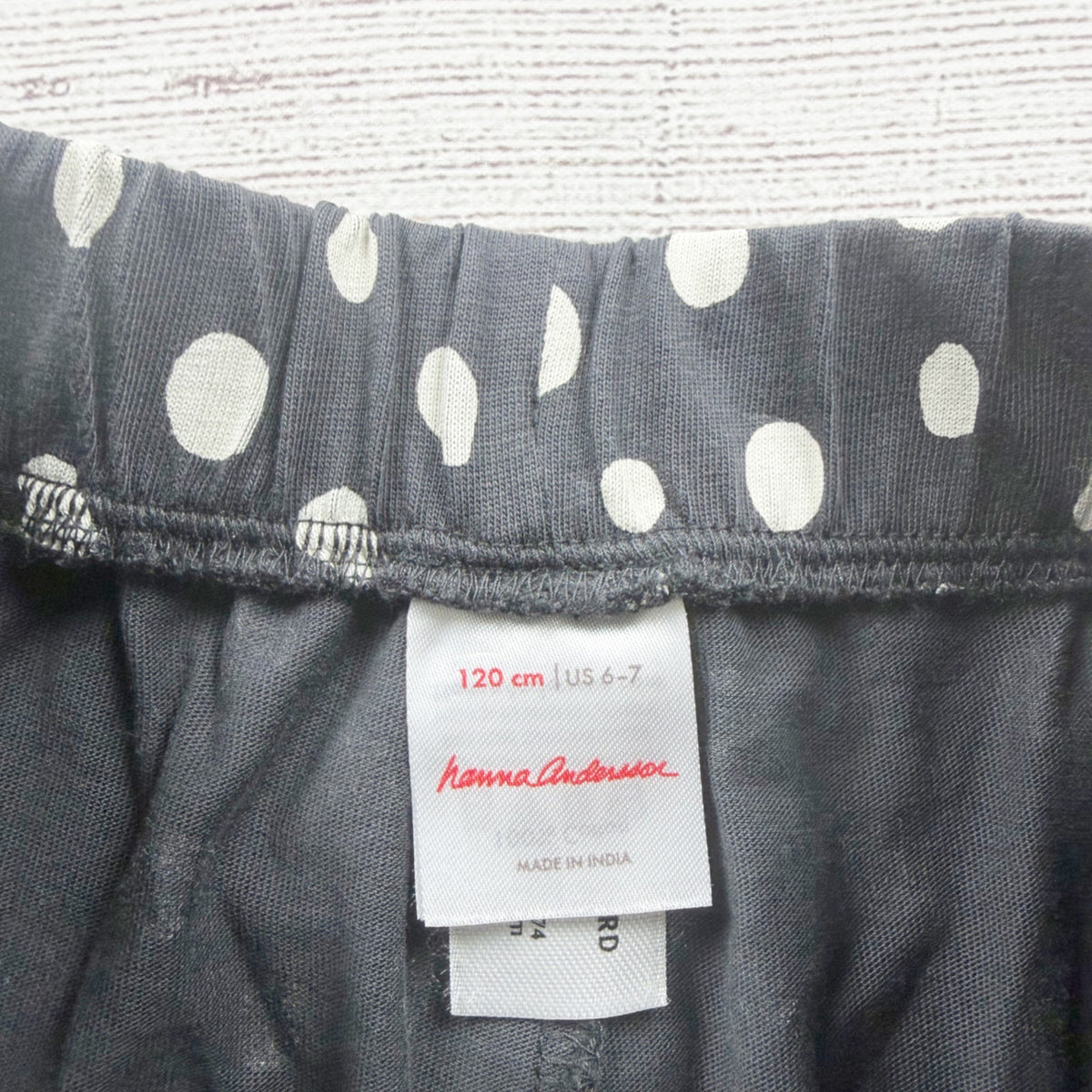 Hanna Andersson Polka Dot Girls Wide Leg Pants Black White S 6-7