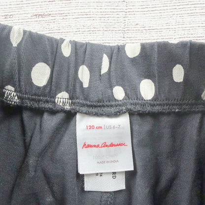 Hanna Andersson Polka Dot Girls Wide Leg Pants Black White S 6-7