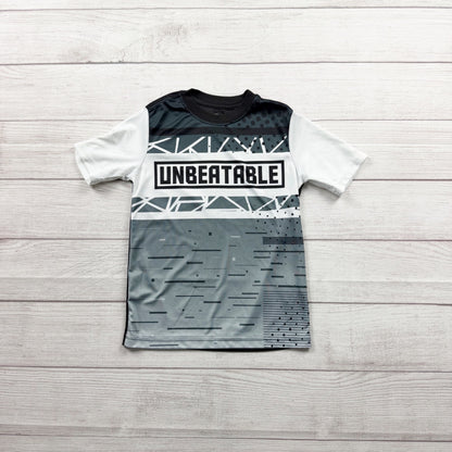 Athletic Works Boys Active T-Shirt “Unbeatable” Graphic Performance Tee S 6-7