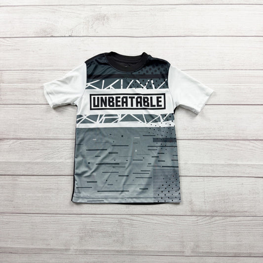Athletic Works Boys Active T-Shirt “Unbeatable” Graphic Performance Tee S 6-7
