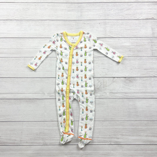 Tiny Tillia By Avon Baby Footed Pajamas Animal Print Snap 6-9 Months