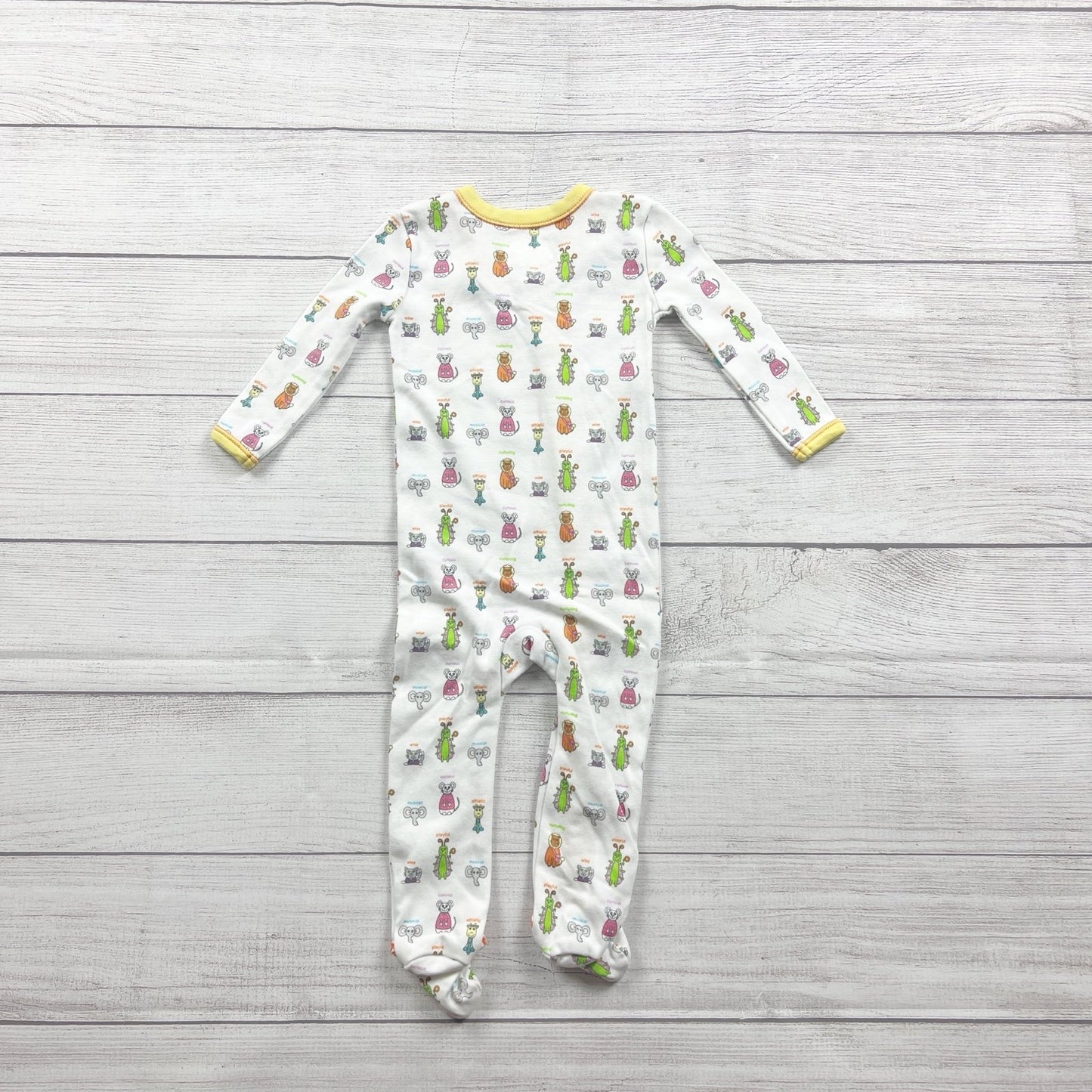 Tiny Tillia By Avon Baby Footed Pajamas Animal Print Snap 6-9 Months