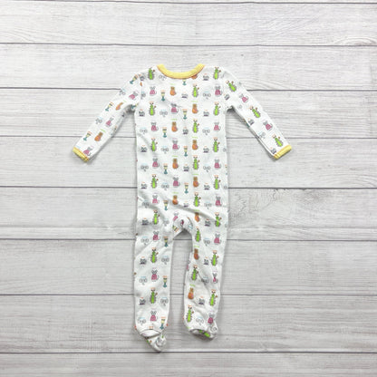 Tiny Tillia By Avon Baby Footed Pajamas Animal Print Snap 6-9 Months