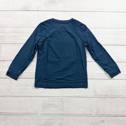 Super Mario Boys Long Sleeve Blue Graphic Tee XS 4-5
